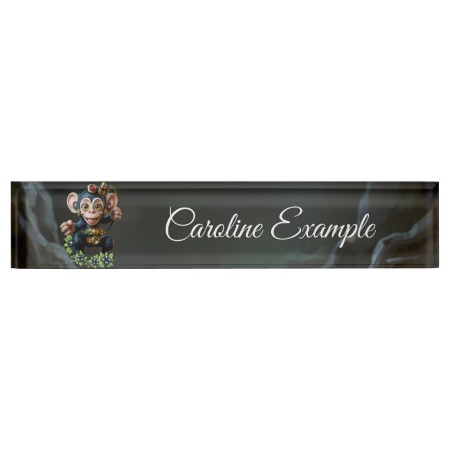 Clockwork Cavekeeper – The Whispering Monkey  Desk Name Plate (Front)