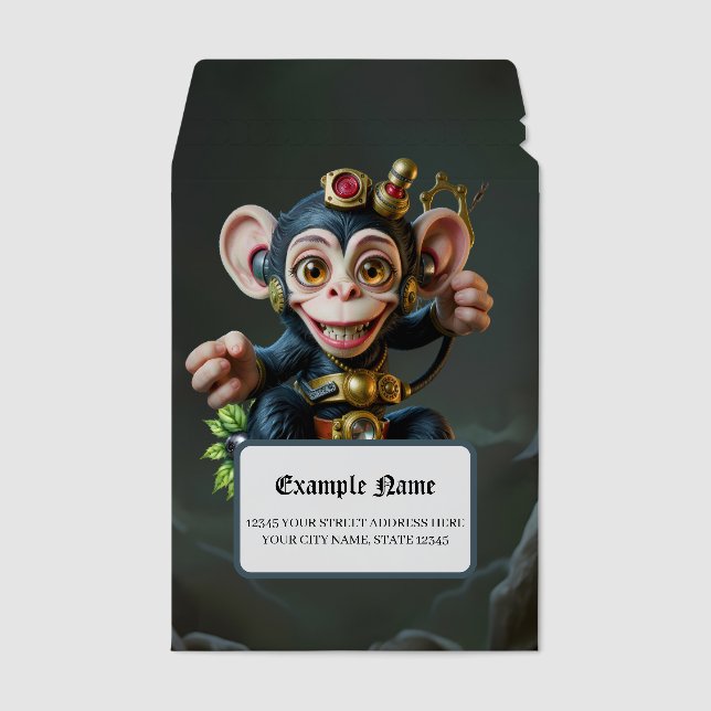 Clockwork Cavekeeper – The Whispering Monkey  Envelope Mailers (Front)