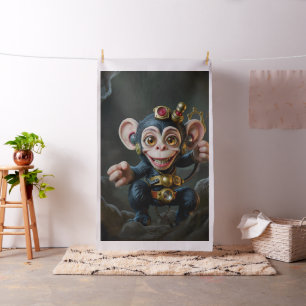 Clockwork Cavekeeper – The Whispering Monkey  Fabric