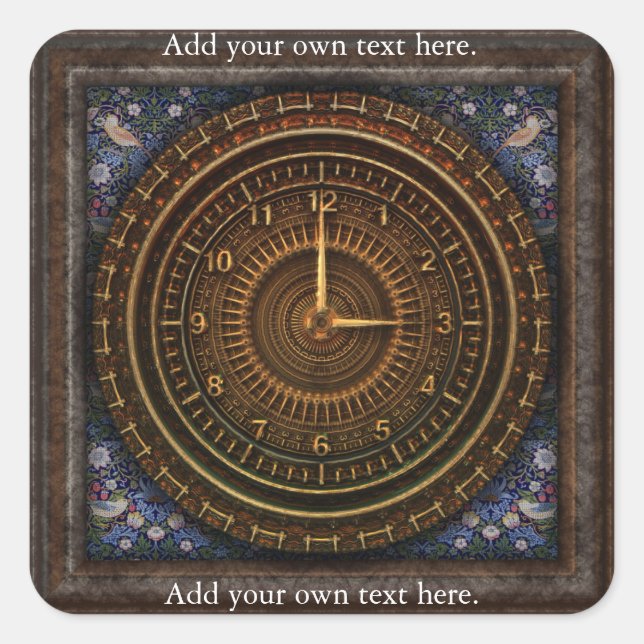Clockwork Clock Time Steampunk Victorian Square Sticker (Front)