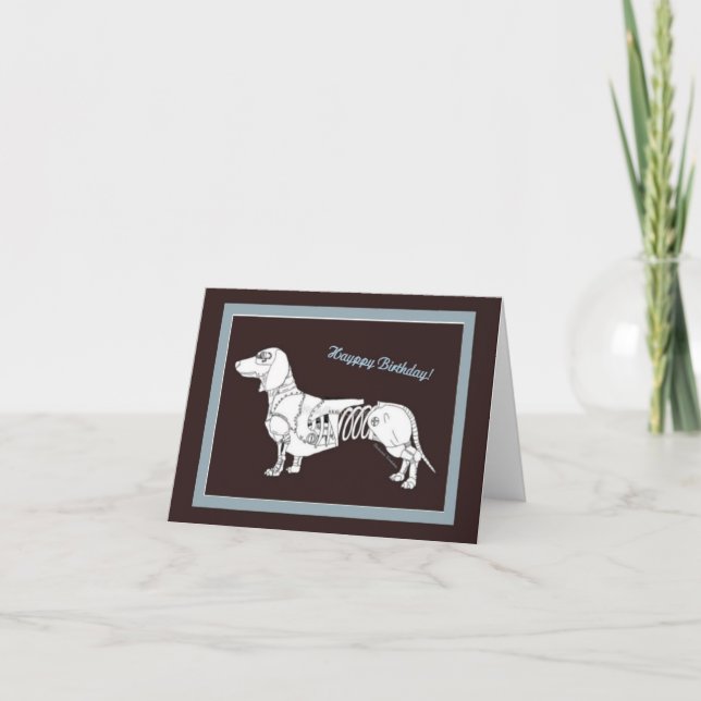Clockwork Dachshund Card (Front)