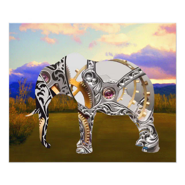 Clockwork Elephant Photo Print | Zazzle