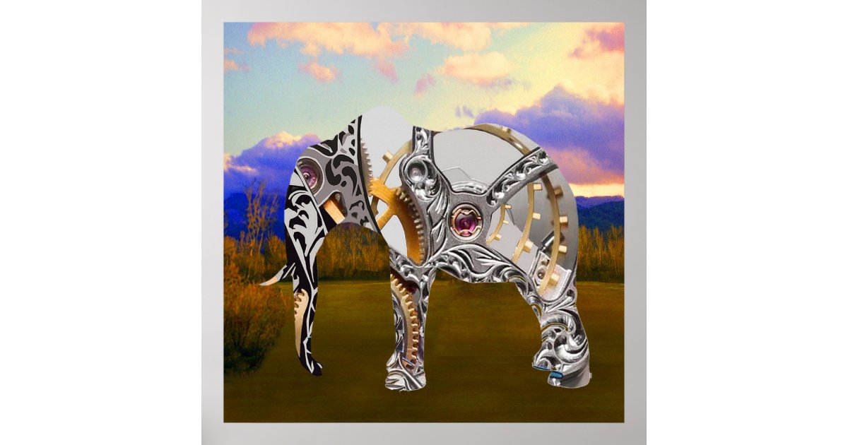 Clockwork Elephant Poster | Zazzle
