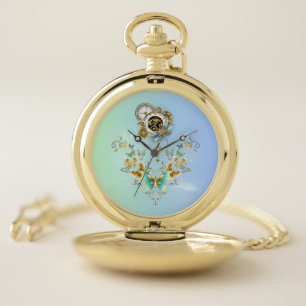 Clockwork Garden, Gold Botanical Ornament Pocket Watch