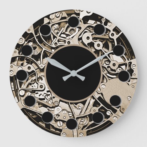 Clockwork Gears Gold Wall Clock