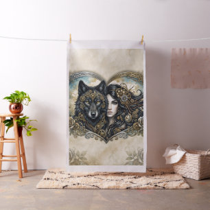 Clockwork Hearts The Eternal Bond of Wolf and Soul Fabric