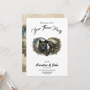 Clockwork Hearts The Eternal Bond of Wolf and Soul Invitation