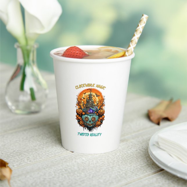 Clockwork Magic Halloween Party Paper Cups (Insitu)