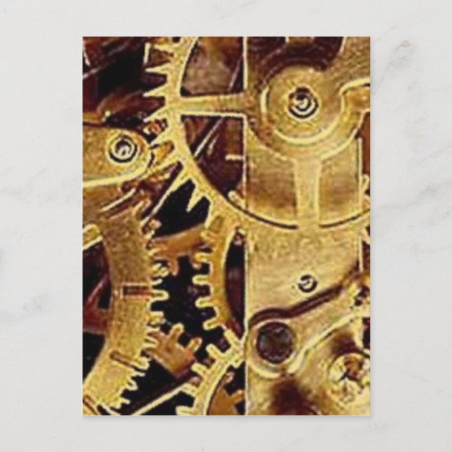 clockwork MECANISMO RELÓGIO Postcard (Front)