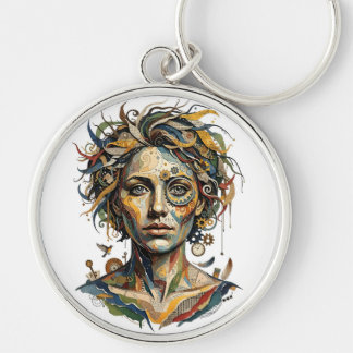 Clockwork Muse — A Surreal Steampunk Portrait Keychain