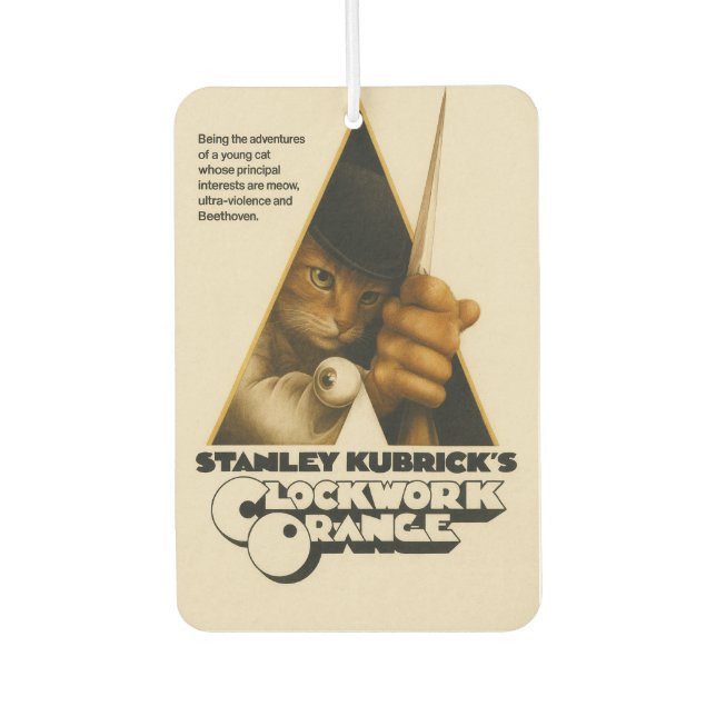 Clockwork Orange Cat Air Freshener (Front)