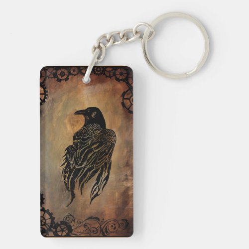 Clockwork Raven Keychain