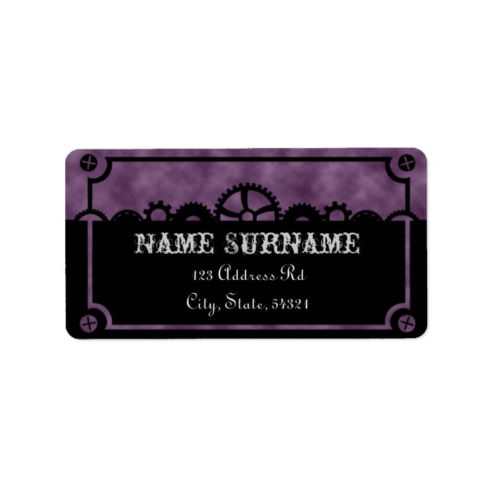 Clockwork Silhouette, wedding address labels