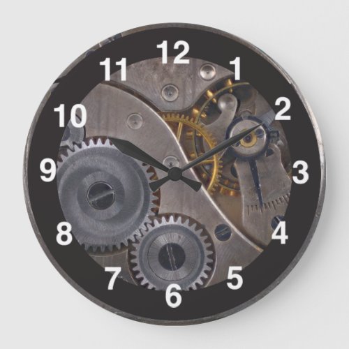 Clockwork Silver Large Clock