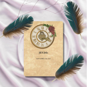 Clockwork Wedding Invitation Timeless Heart