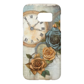 Clockworks Steampunk Roses Victorian Vintage Samsung Galaxy S7 Case