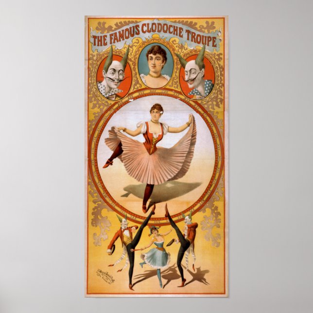 CLODOCHE TROUPE French CircusAct VAUDEVILLE Poster (Front)