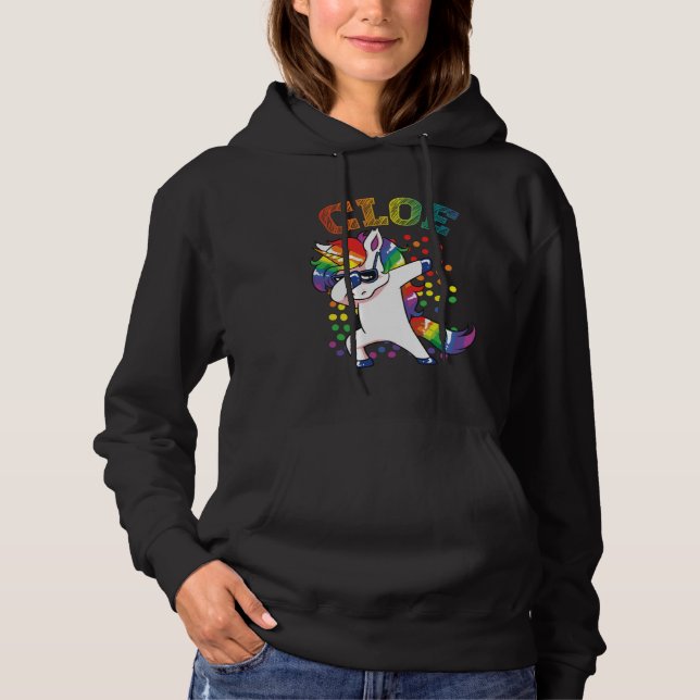 Cloe Dabbing Unicorn Hoodie (Front)