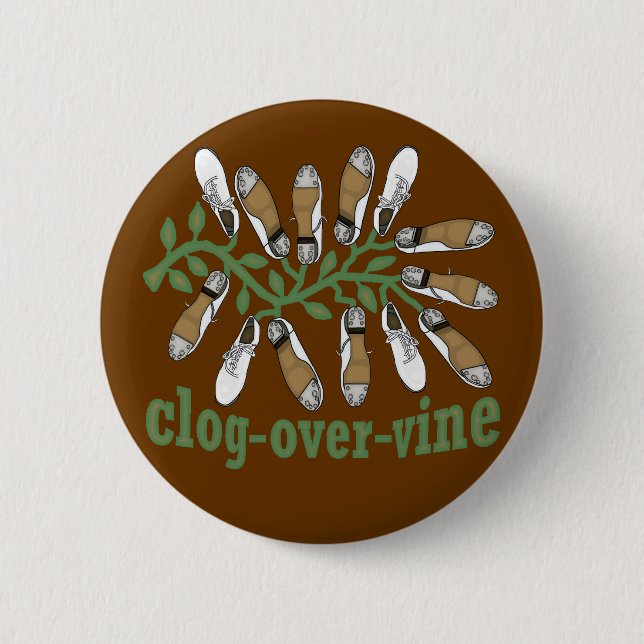 Clog Over Vine Dance Large Pinback Button (Front)