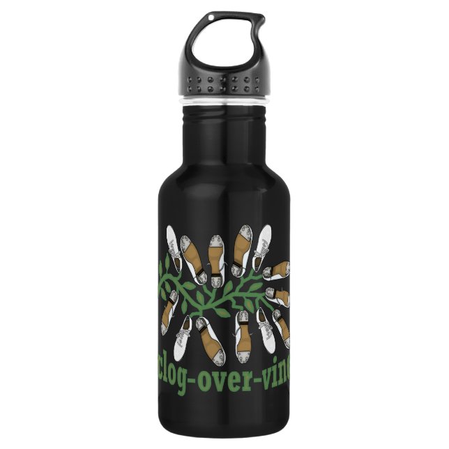 Clog Over Vine Dance Stainless Steel Water Bottle (Front)