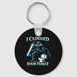 Clogged toilet funny alpha wolf meme stupid keychain