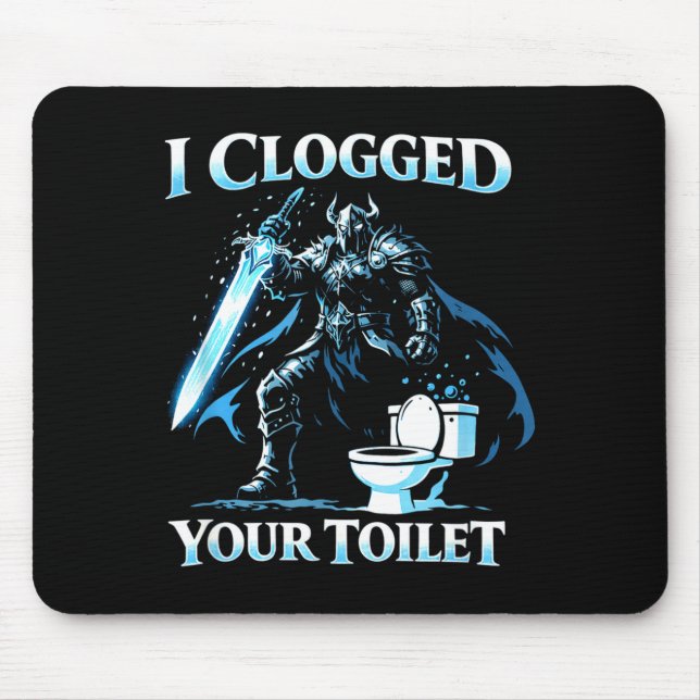 Clogged toilet funny alpha wolf meme stupid mouse pad (Front)