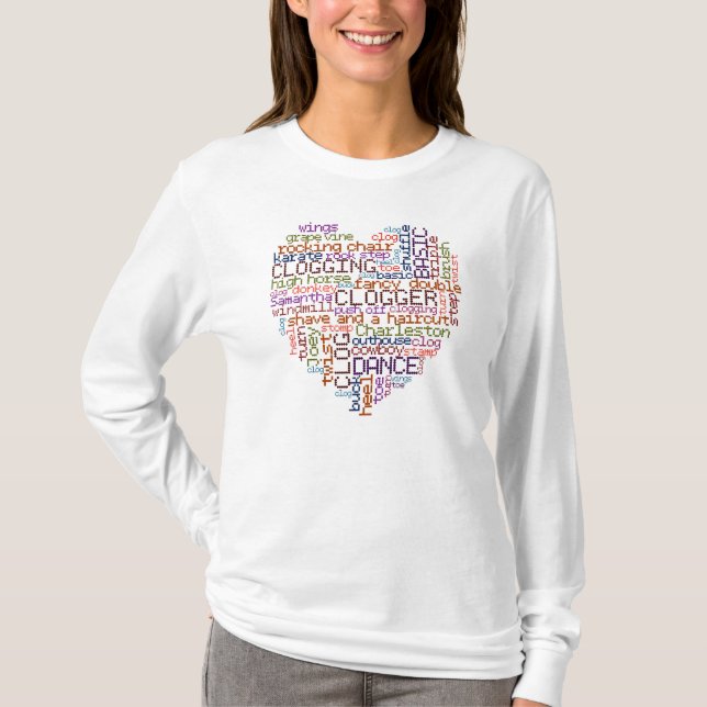 Clogger Clogging Word Art T-Shirt (Front)