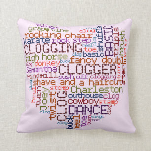 Clogger Clogging Word Art Throw Pillow