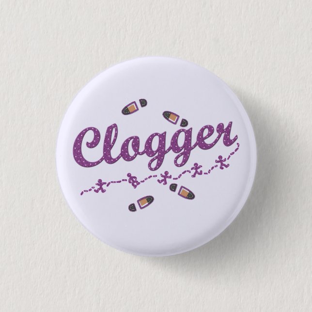 Clogger Dancers Shoes Clogging Purple Button (Front)