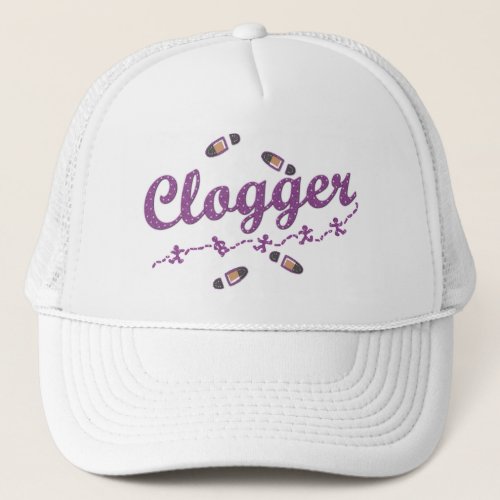 Clogger Dancers Shoes Clogging Purple Trucker Hat