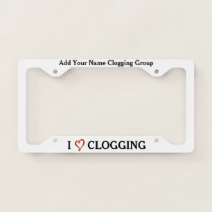 Cloggers Dance Group I Heart Clogging Personalized License Plate Frame