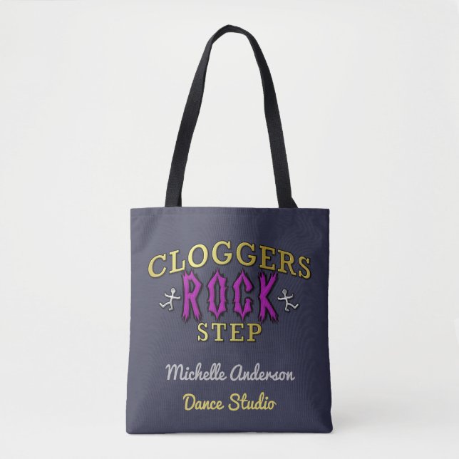 Cloggers Rock Step | Add Personalized Studio Name Tote Bag (Front)