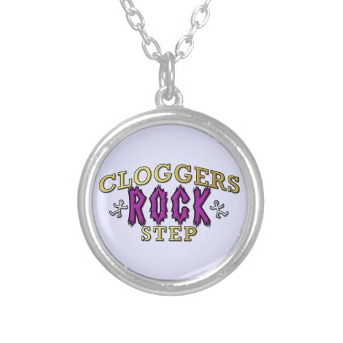 Cloggers Rock Step Clogging Dance Silver Plated Necklace