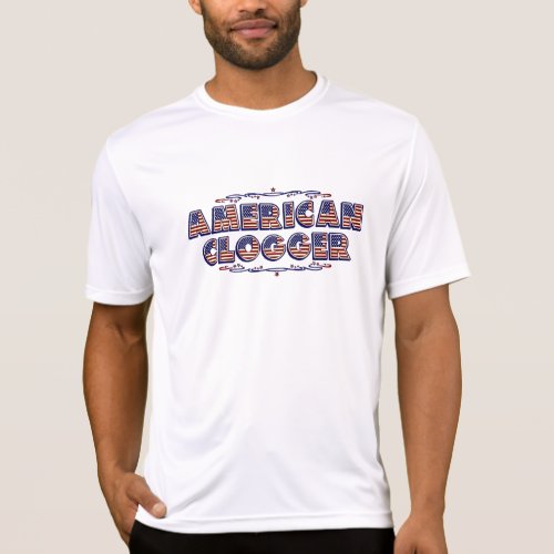 Clogging American Dancing Flag Clogger T_Shirt