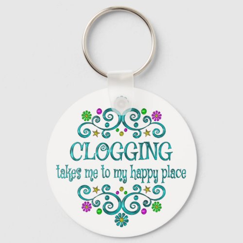 Clogging Happy Place Keychain