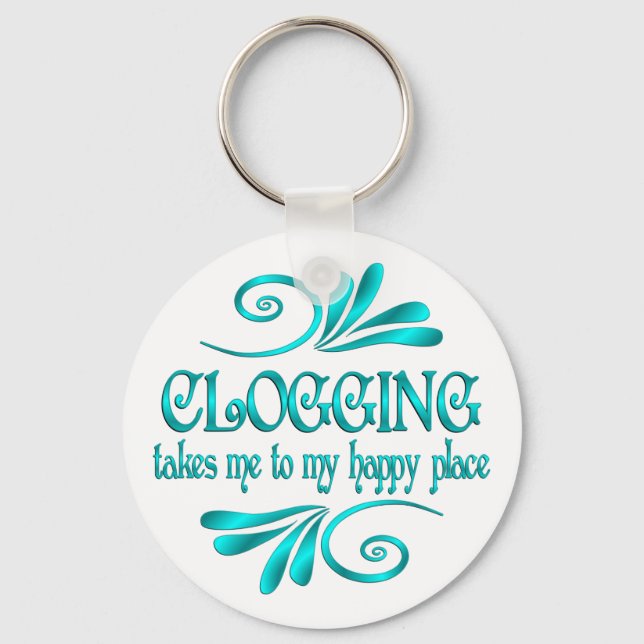 Clogging Happy Place Keychain (Front)