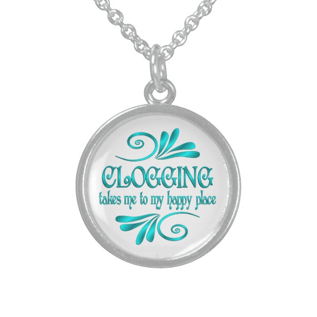 Clogging Happy Place Sterling Silver Necklace (Front)