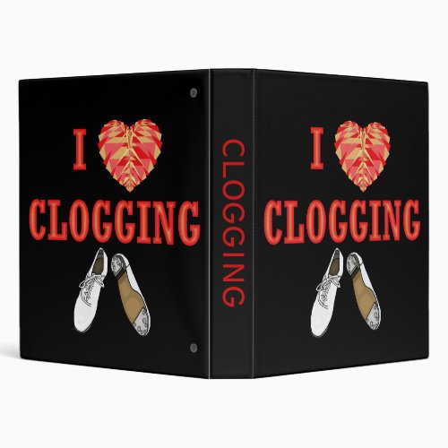 Clogging I Love Heart Clogger Dancing Binder