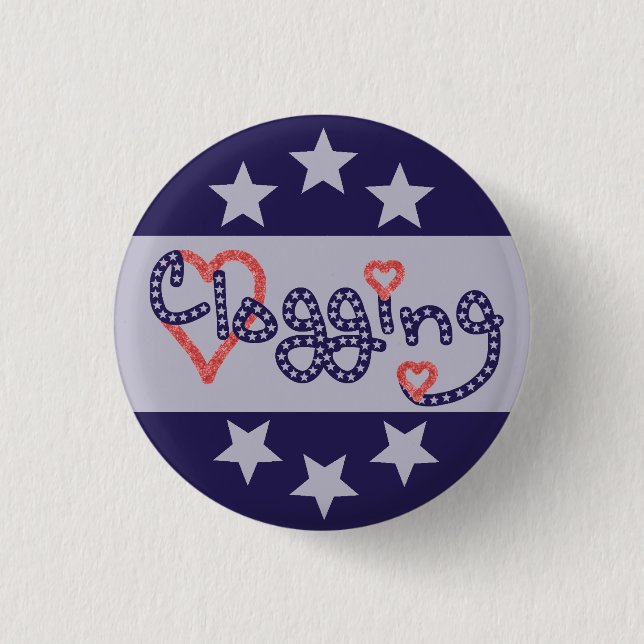 Clogging Love Stars Hearts Button (Front)