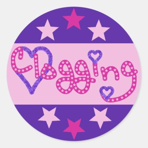 Clogging Love Stars Hearts Pink Classic Round Sticker
