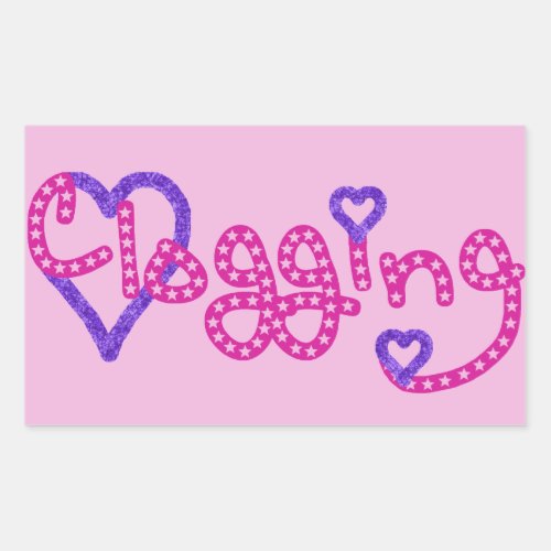 Clogging Love Stars Hearts Pink Rectangular Sticker