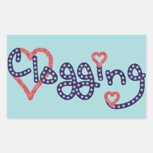 Clogging Love Stars Hearts Rectangular Sticker