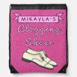 Clogging Shoes Personalized for Cloggers Dance Drawstring Bag
