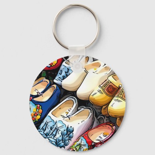 Clogs Amsterdam Netherlands _ Button Key Ring