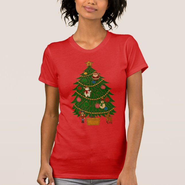 Cloisonne Art Christmas Tree Character Ornaments T-Shirt (Front)