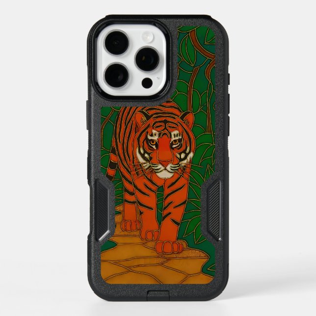Cloisonne Art Tiger on the Jungle Path Otterbox iPhone Case (Back)