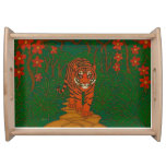 Cloisonne Art Tiger on the Jungle Path Serving Tray