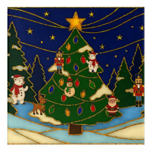 Cloisonne Art Whimsical Forest Classic Christmas