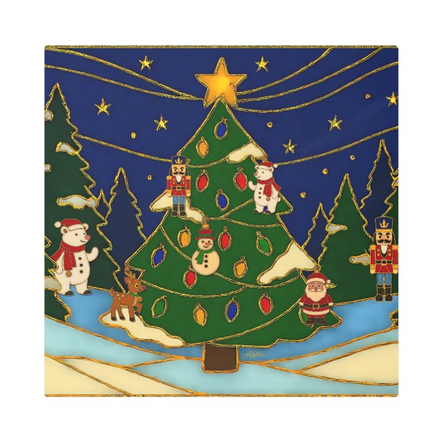 Cloisonne Art Whimsical Forest Classic Christmas  (Front)