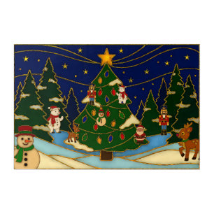 Cloisonne Art Whimsical Forest Classic Christmas